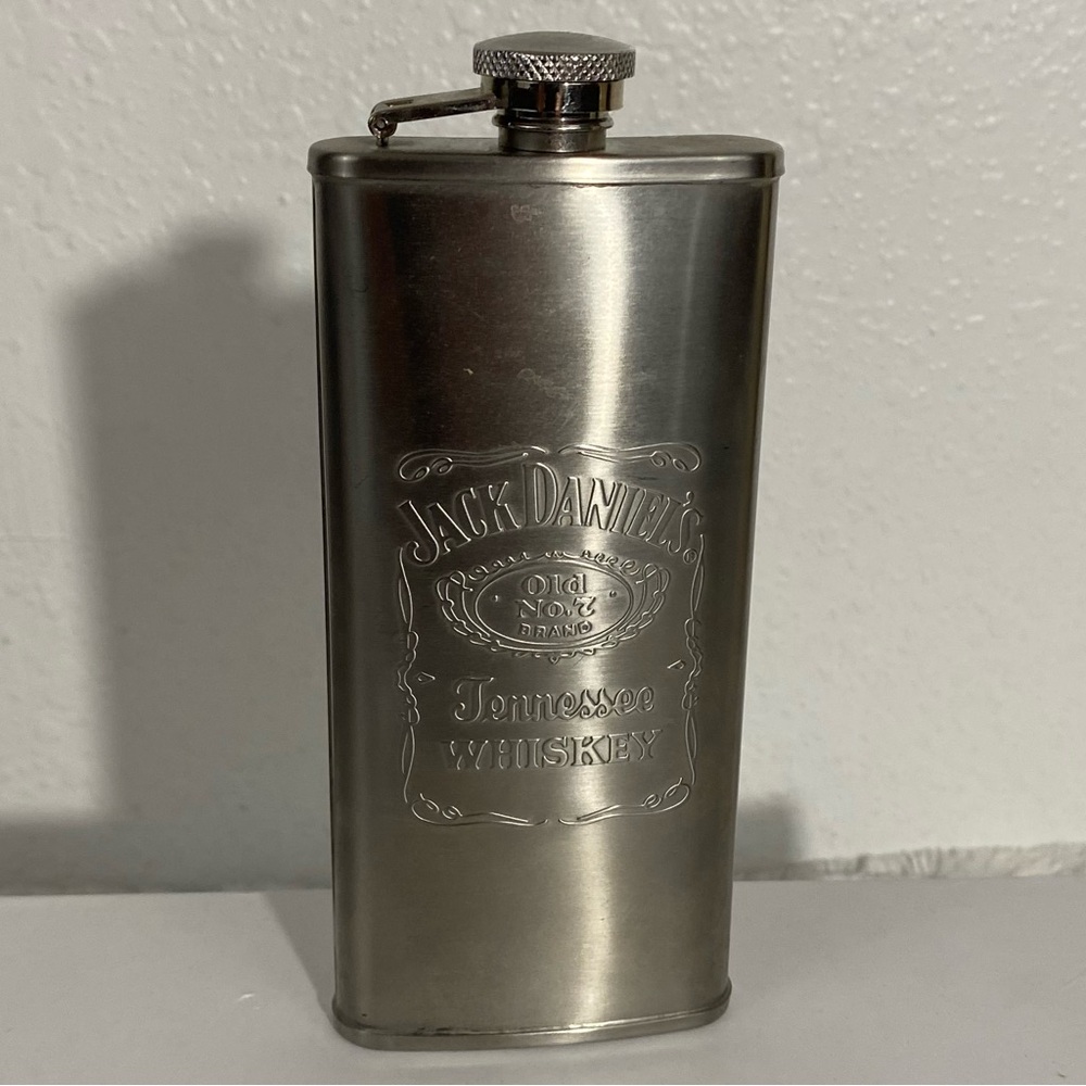 Jack Daniels 5 Oz Stainless Steel Flask 2007 Tennessee Whiskey
